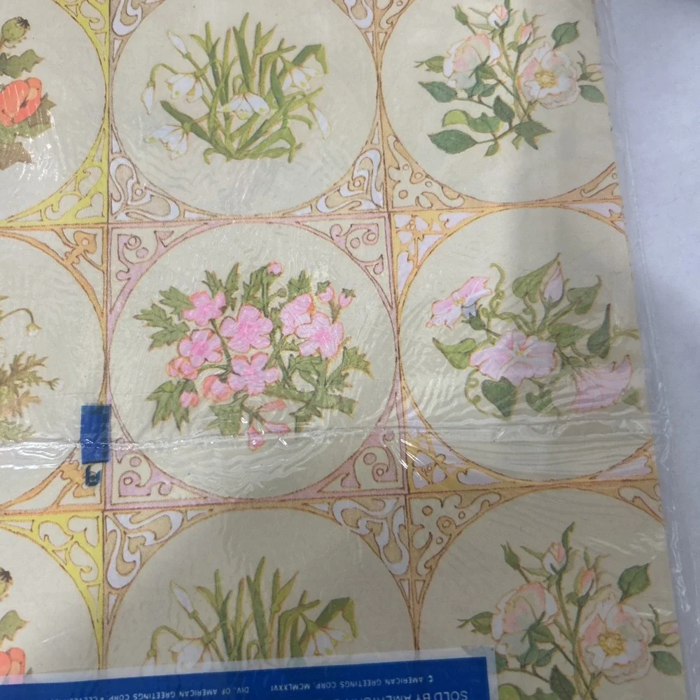 12 Packs of  Vintage Gift Wrapping Paper Forget Me Not Botanical Cottagecore